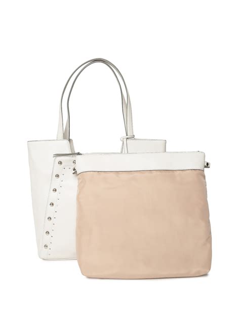 nine west off-white imitation leather hand bag